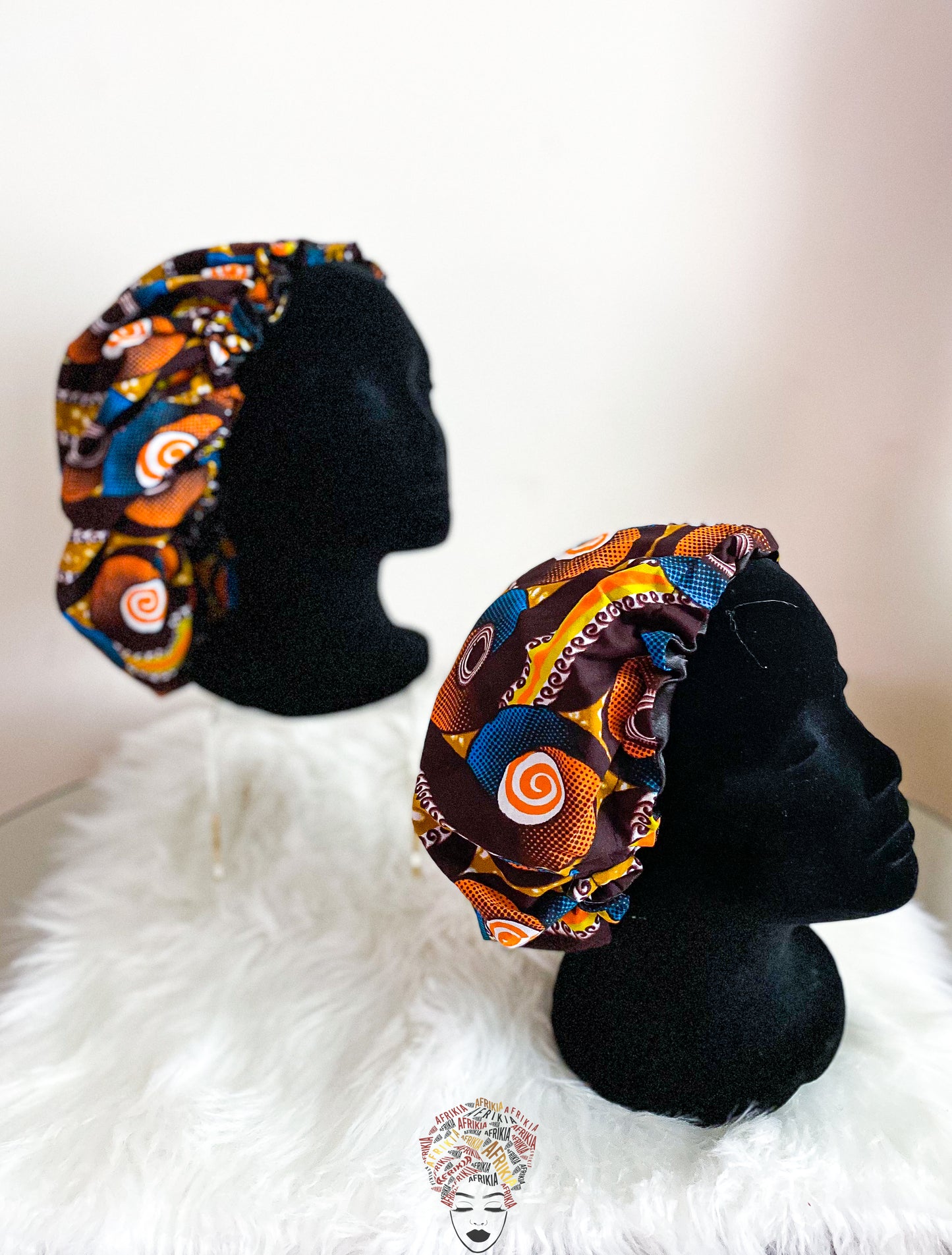 Afrikia Ankara Satin-lined Hair Bonnet- ADULT