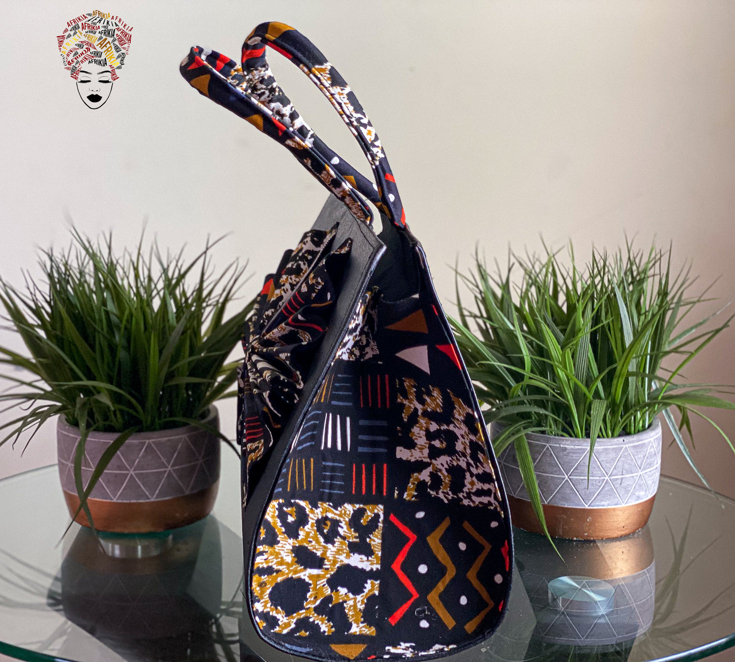 Afrikia Medium Size Ankara Handle Purse