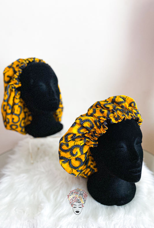 Afrikia Ankara Satin-lined Hair Bonnet- ADULT